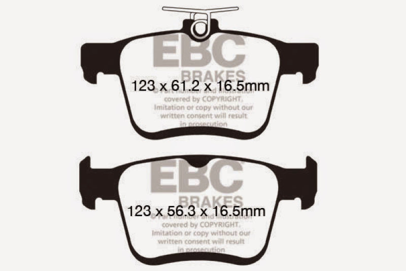 EBC 14+ Audi A3 1.8 Turbo (w/Electronic Parking Brake) Greenstuff Rear Brake Pads