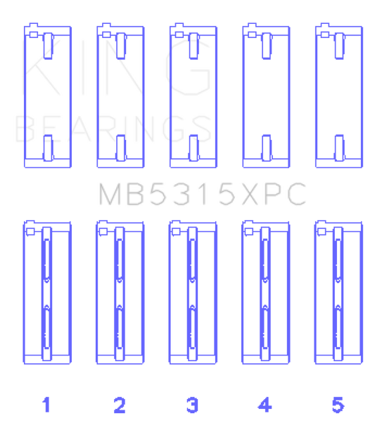 King Mitsubishi 4G63/4G64 (Size STD) Coated Performance Main Bearing Set