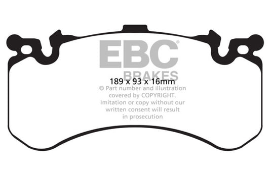 EBC 11+ Audi A8 Quattro 6.3 (Cast Iron Rotors) Redstuff Front Brake Pads