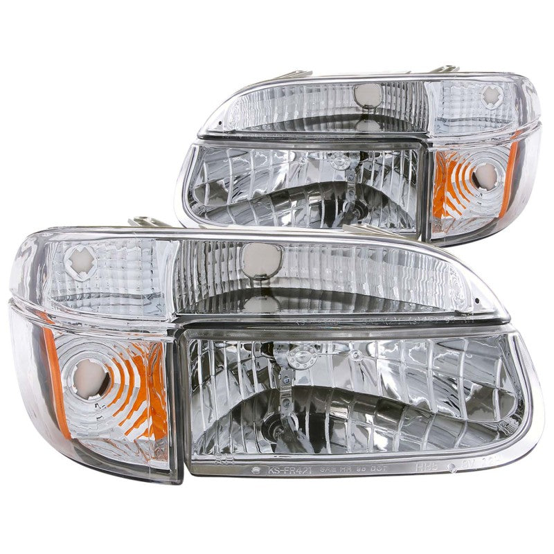 ANZO 1995-2001 Ford Explorer Crystal Headlights Chrome w/ Corner Lights 2pc