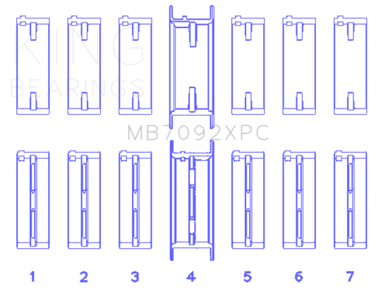 King Nissan RB26DETT 24V (Size STDX) Coated Performance Main Bearing Set