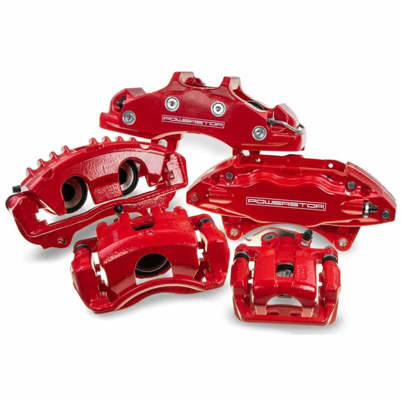 Power Stop 05-14 Ford Mustang Front Red Calipers w/Brackets - Pair