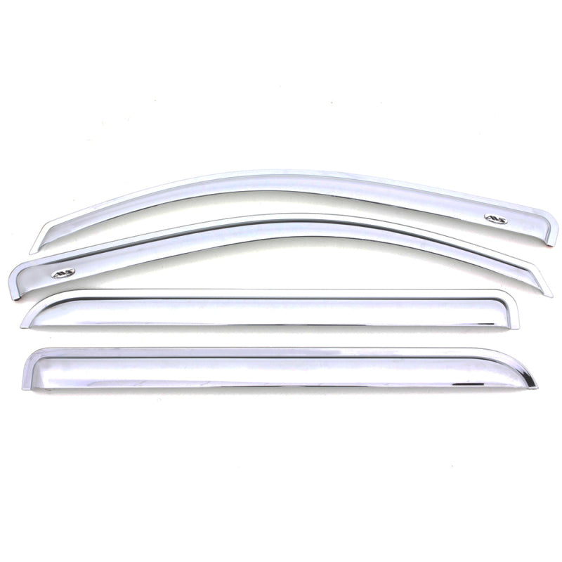 AVS 16-18 Nissan Titan XD Crew Cab Ventvisor Front & Rear Window Deflectors 4pc - Chrome