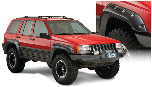 Bushwacker 93-98 Jeep Grand Cherokee Cutout Style Flares 4pc - Black