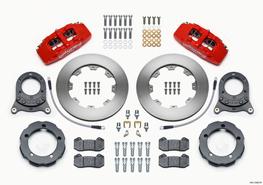 Wilwood Dynapro 6 Front Hat Kit 11.75in Rotor Red 66-75 Ford Bronco Dana 30/44 w/Lines