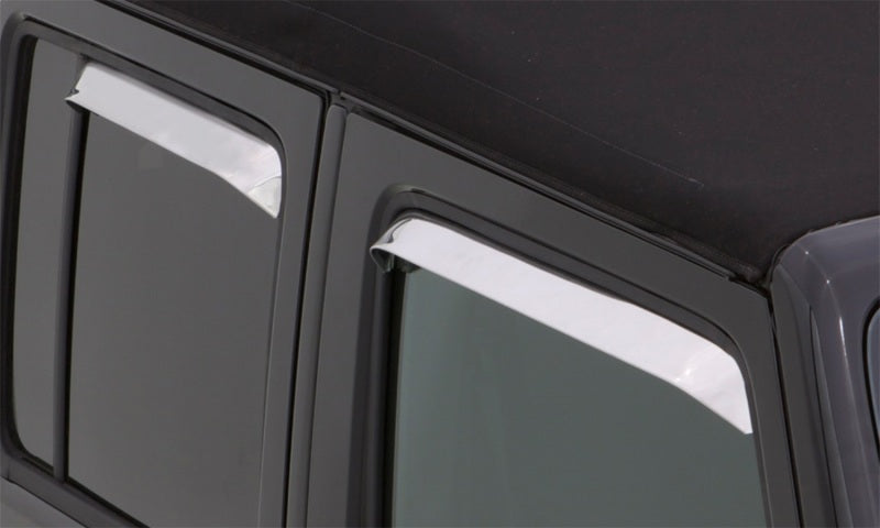 AVS 87-98 Ford F-250 Super Duty Ventshade Front & Rear Window Deflectors 4pc - Stainless