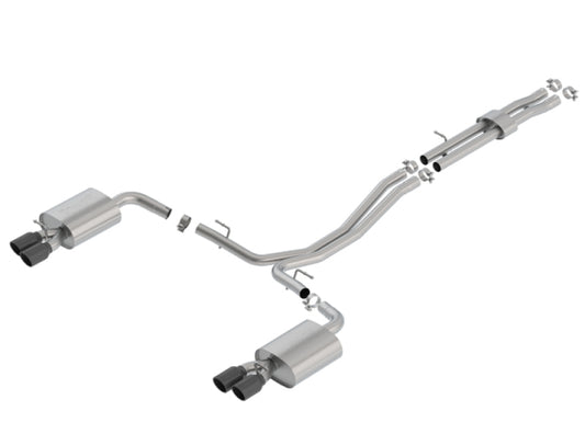 Borla 18-19 Ford Explorer Sport 3.5L 2.5in 2.25in Diameter S-Type Exhaust Black Chrome 3.5in Tip