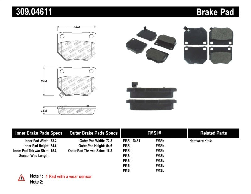 StopTech Performance 06-07 Subaru Impreza WRX (Exc STi) Rear Brake Pads