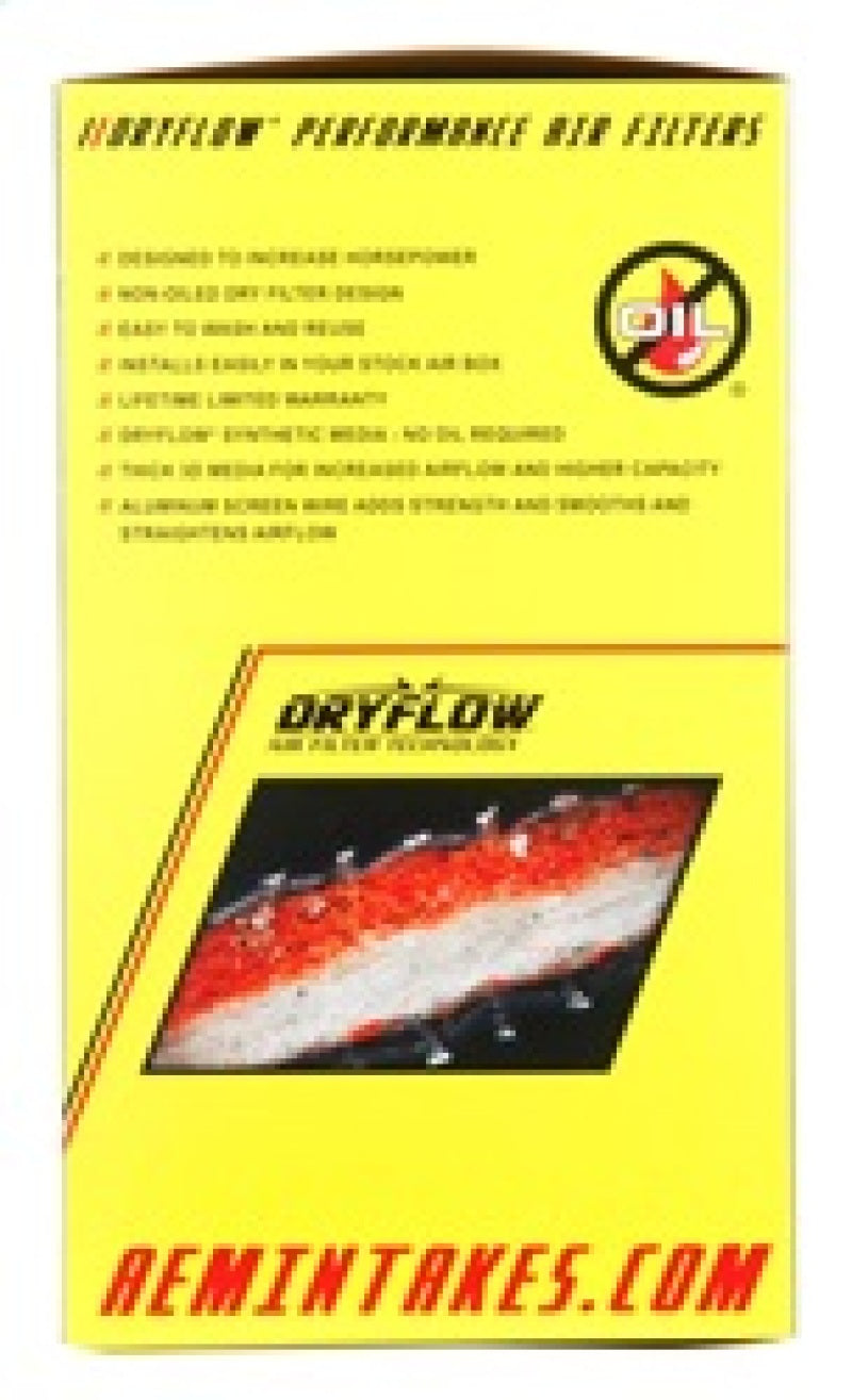 AEM Dryflow Air Filter - Round Tapered 5in Top OD x 6 Base OD x 5.563in H x 3in Flange ID