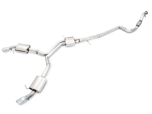 AWE Tuning Audi B9 A5 Touring Edition Exhaust Dual Outlet - Chrome Silver Tips (Includes DP)