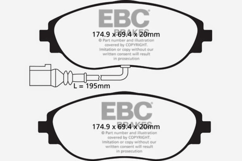 EBC 14-20 Audi S3 2.0 Turbo Yellowstuff Front Brake Pads