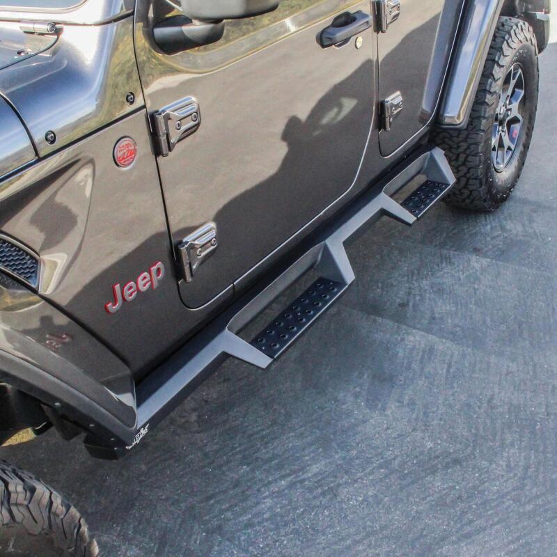 Westin 18-20 Jeep Wrangler JL Unlimited 4DR HDX Drop Nerf Step Bars - Textured Black