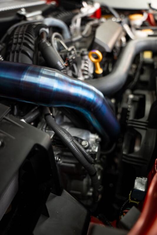 Torque Solution 2022+ Subaru WRX / 19-23 Subaru Ascent Titanium Top Mount Charge Pipe - Burnt Blue