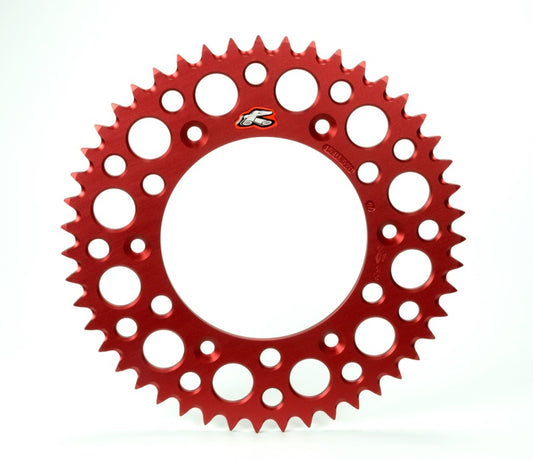 Renthal 96-02 Honda CR80RB Rear Grooved Sprocket - Red 420-55P Teeth