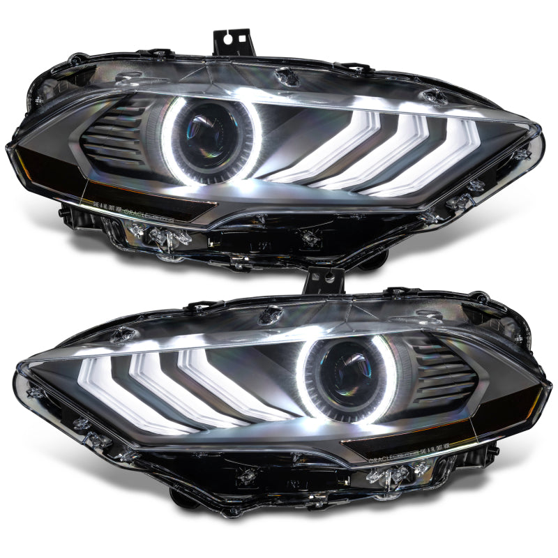 Oracle Lighting 18-23 Ford Mustang Dynamic ColorSHIFT LED Headlights - Black Series SEE WARRANTY